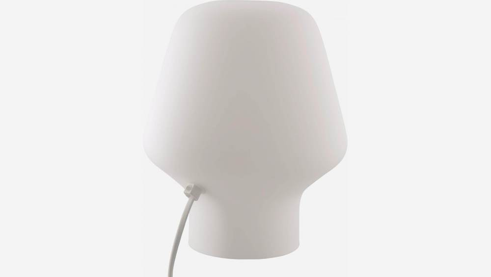 Lampe de table en verre blanc
