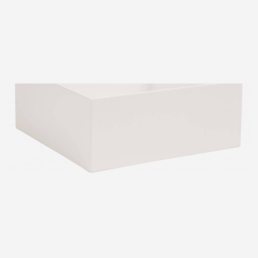 Aufbewahrungsbox, 20x20cm, aus Holz, mit weiß lackierter Innenseite