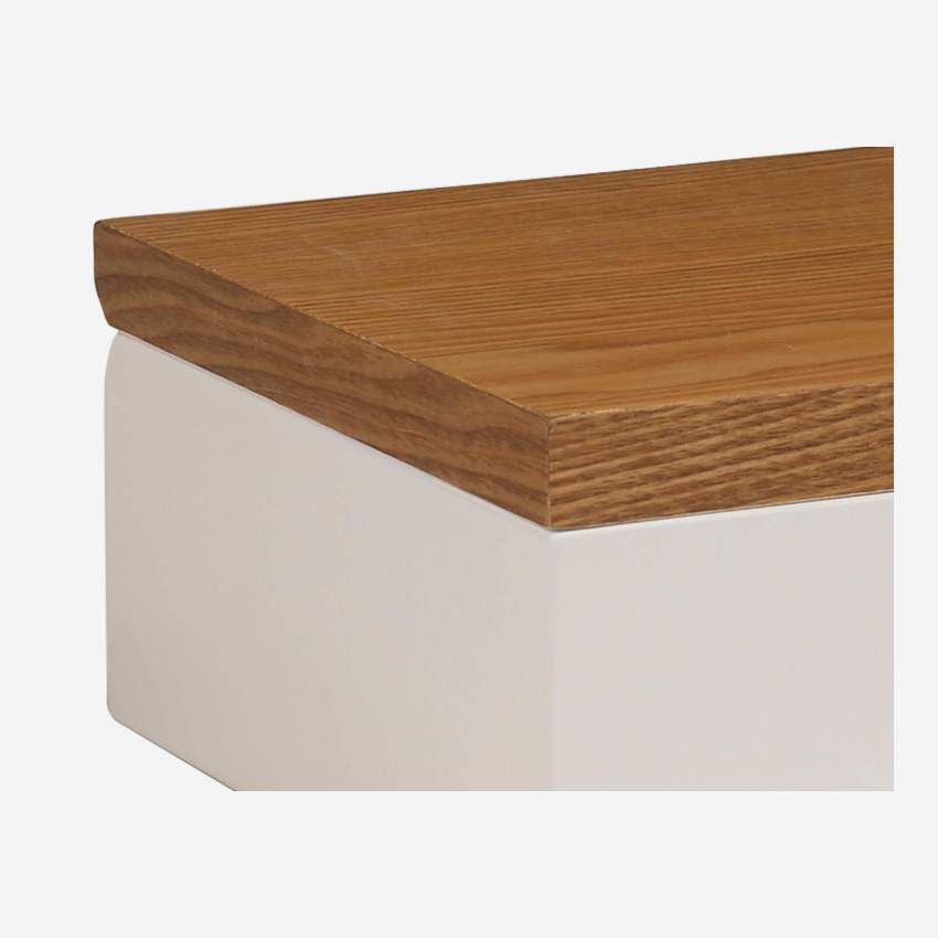 Aufbewahrungsbox, 20x20cm, aus Holz, mit weiß lackierter Innenseite