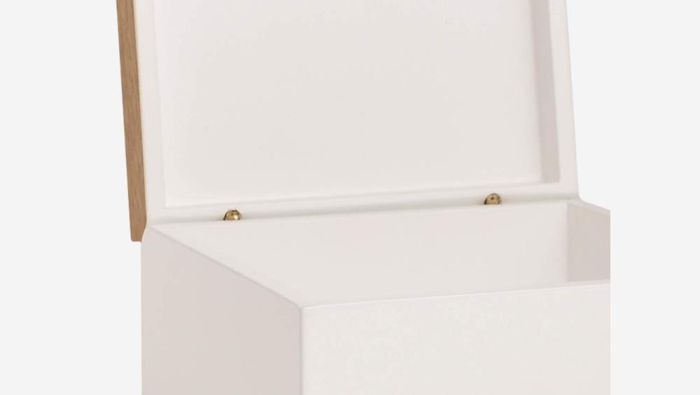 Contenitore in legno 15x15cm con interno laccato - Bianco