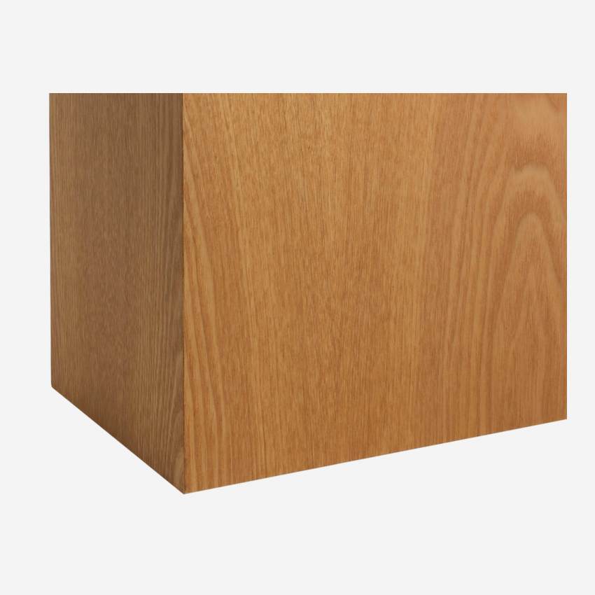 Papierkorb aus Holz, mit weiß lackierter Innenseite