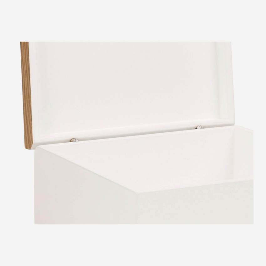 Aufbewahrungsbox, 25x25cm, aus Holz, mit weiß lackierter Innenseite