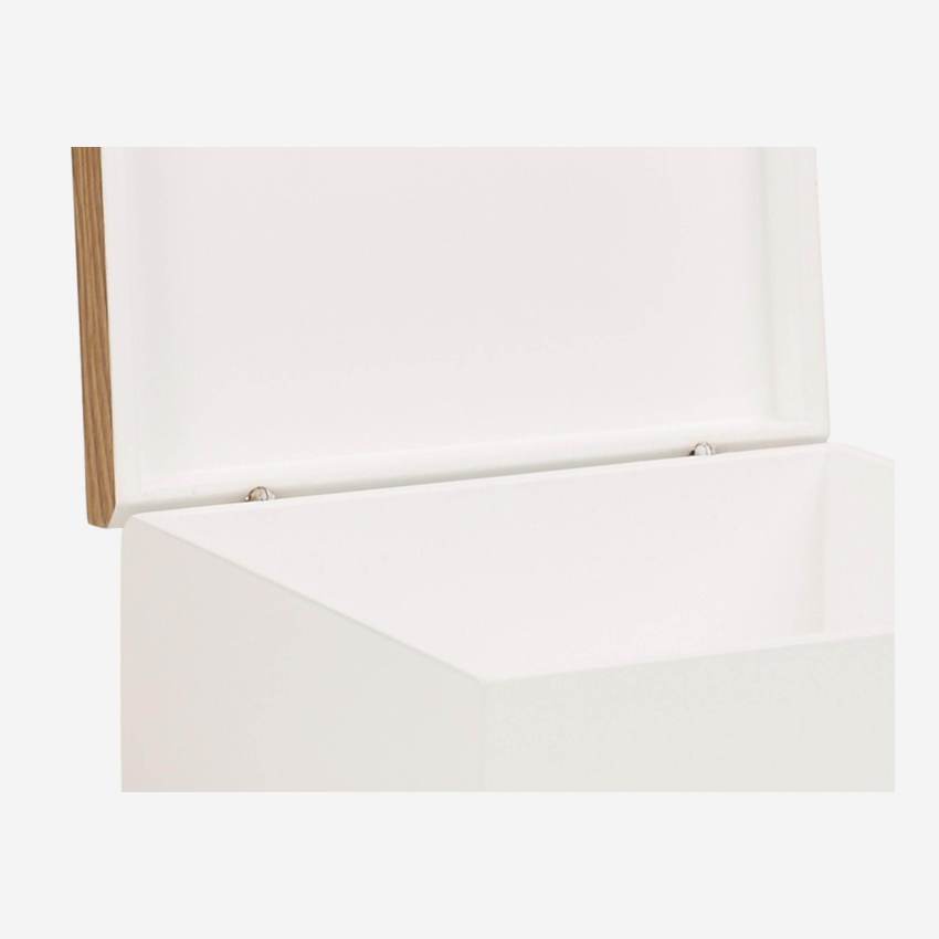 Contenitore in legno 25x25cm con interno laccato - Bianco