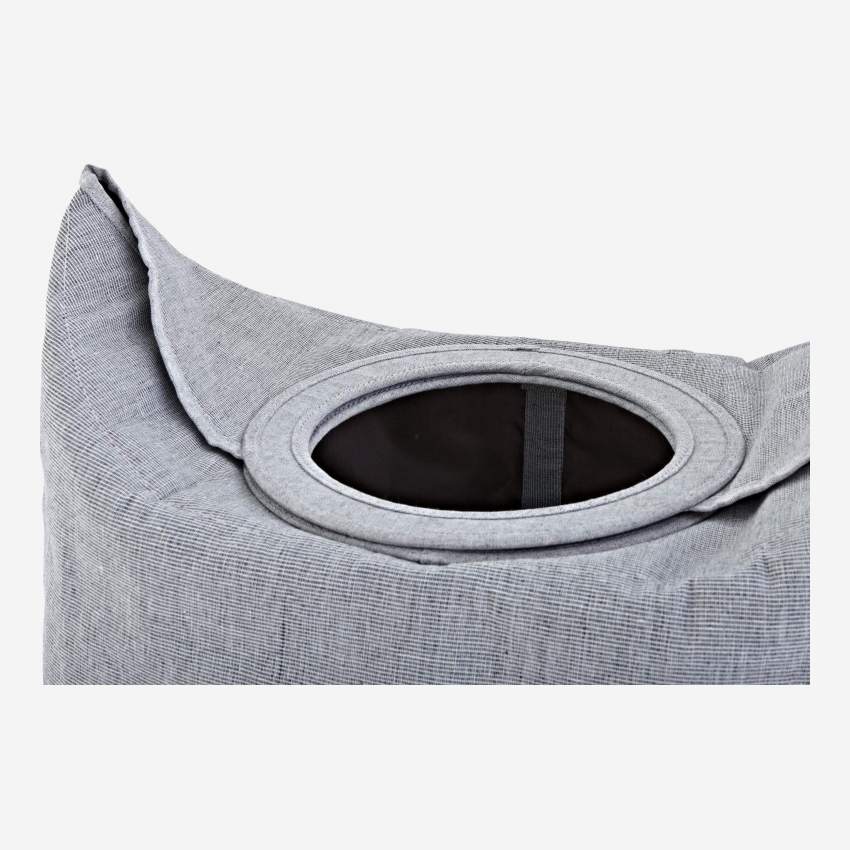 Borsa per il bucato in tessuto grigio con manico magnetico
