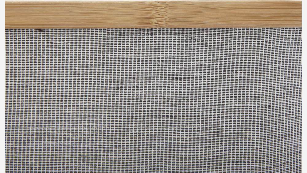 Cesto de arrumação 9 compartimentos - Bambu e tecido - Cinzento
