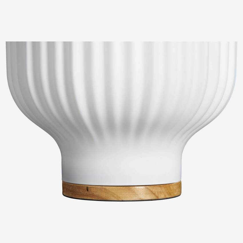 Lampe de table 19cm en verre blanc