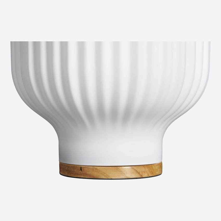 Tafellamp 19cm van wit glas