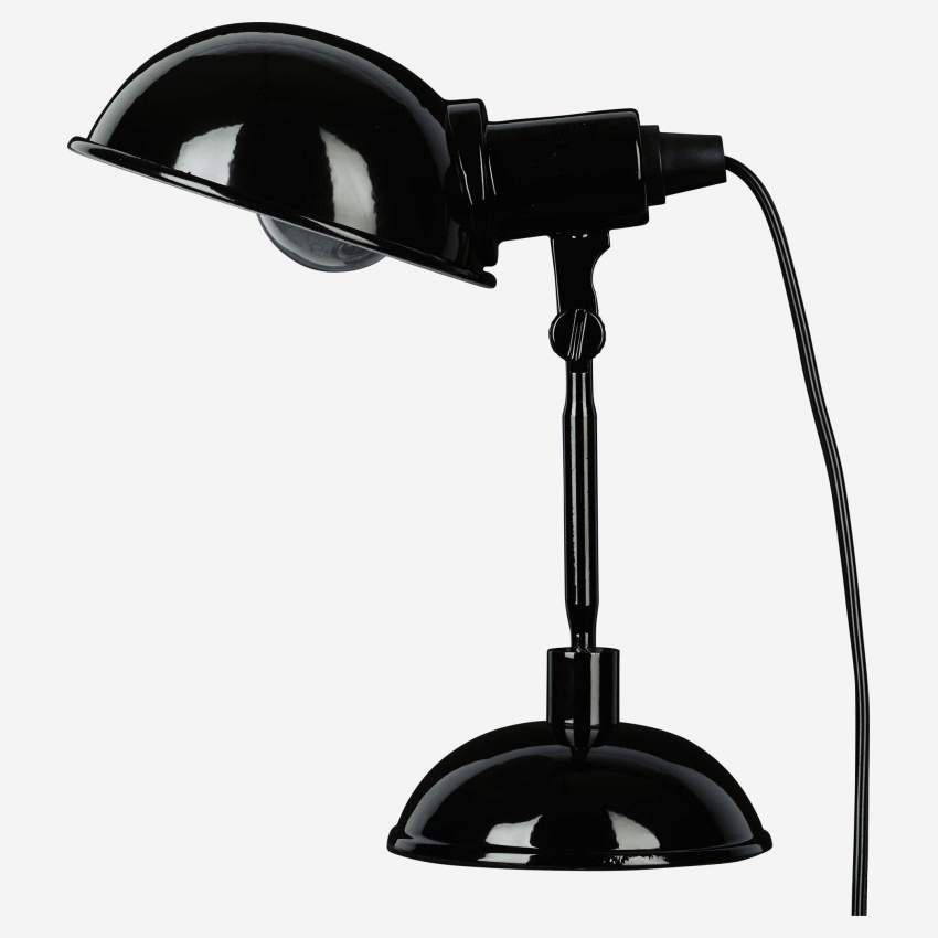 Lampe de bureau en acier laqué noir