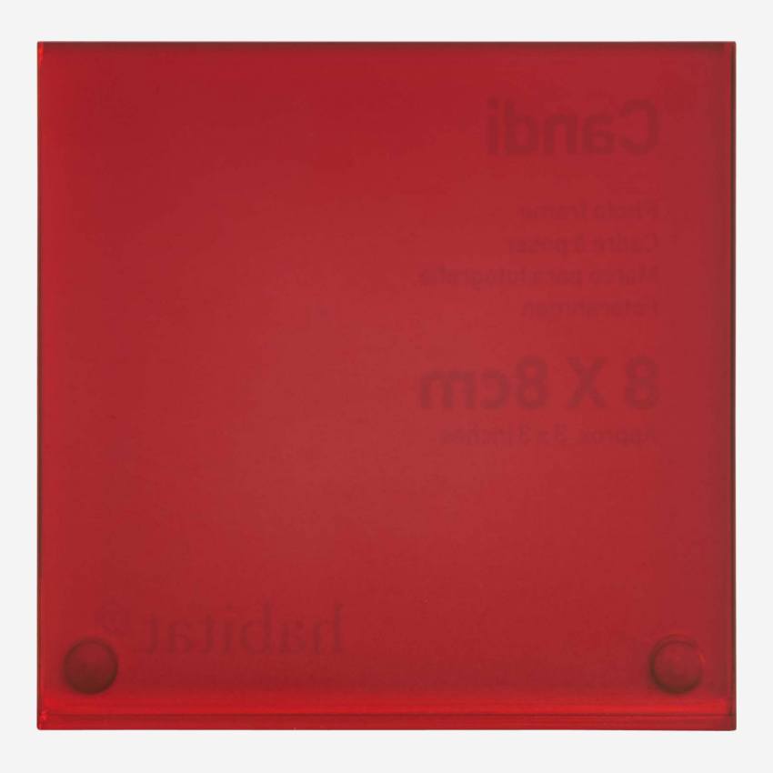 Cadre à poser en acrylique - 8 x 8 cm - Rouge