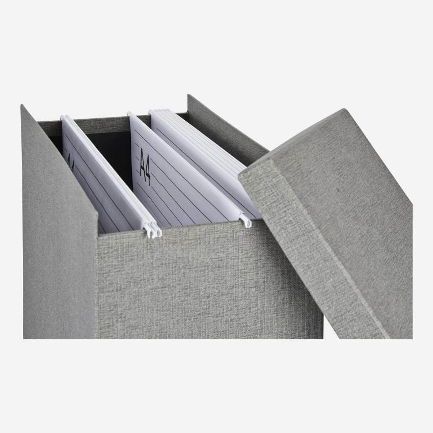 Dossierbak van leer en karton grijs