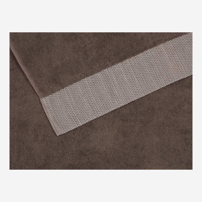 Toalha de hóspedes de algodão - 30 x 50 cm - Castanho