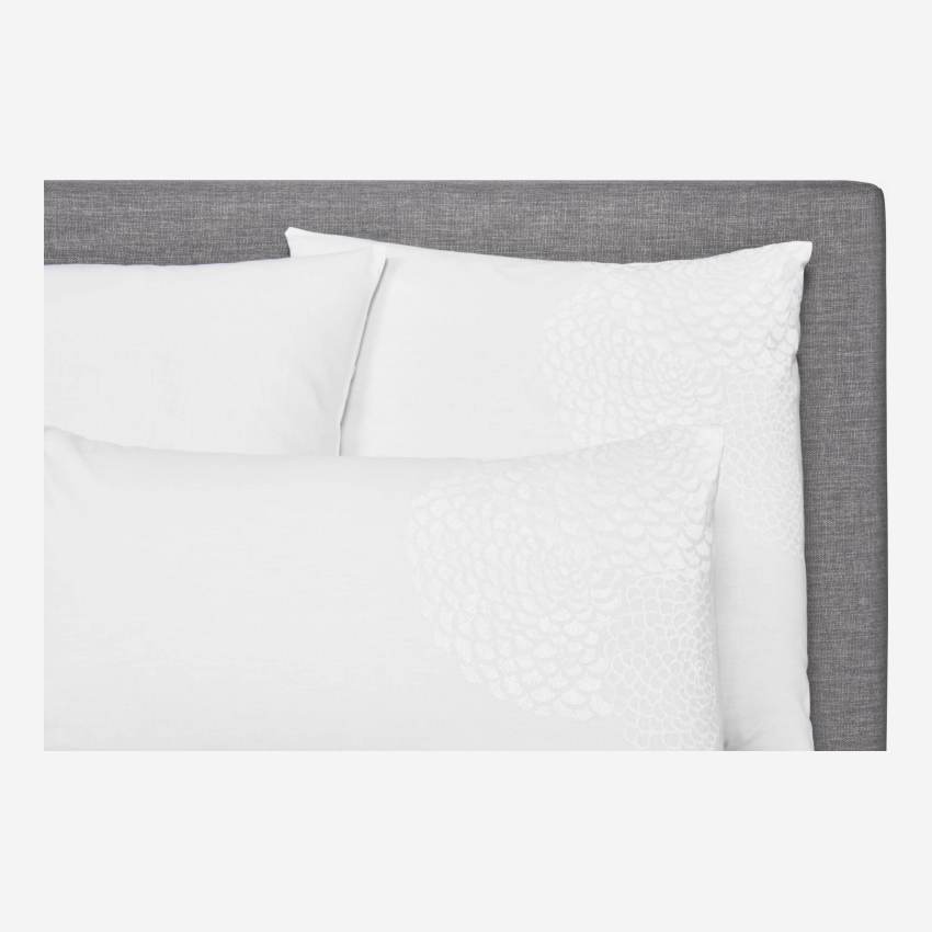 Funda de almohada bordada 80 x 80 blanco