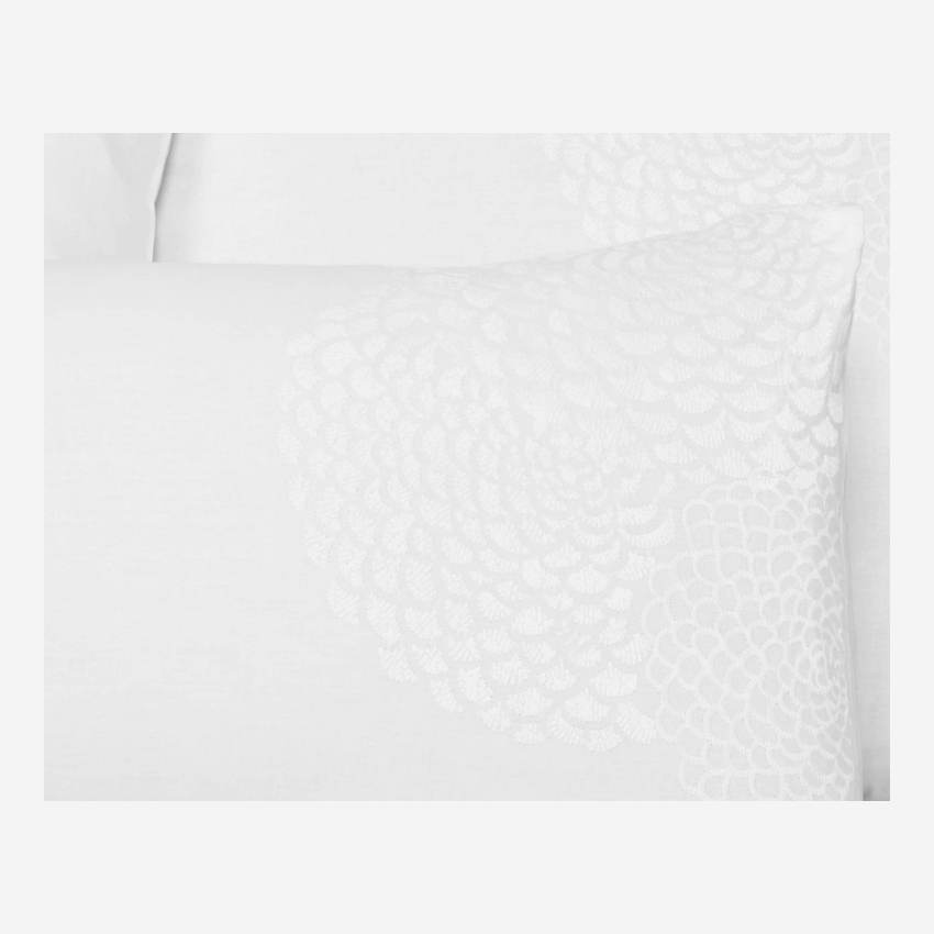 Funda de almohada bordada 80 x 80 blanco