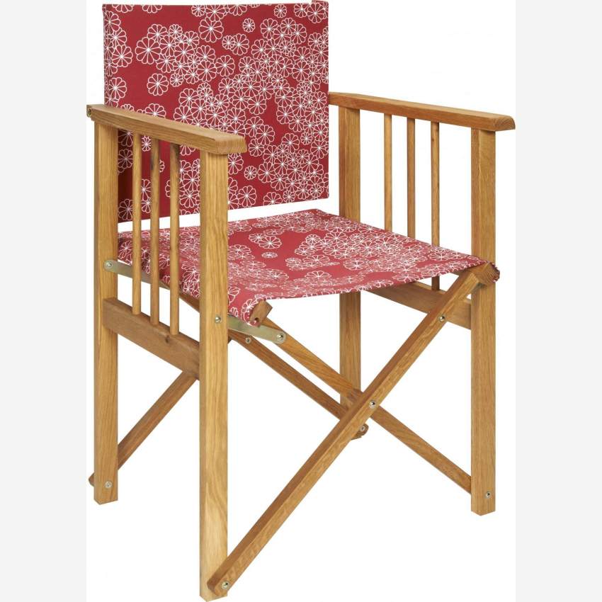Lona de algodón rojo floral para silla plegable