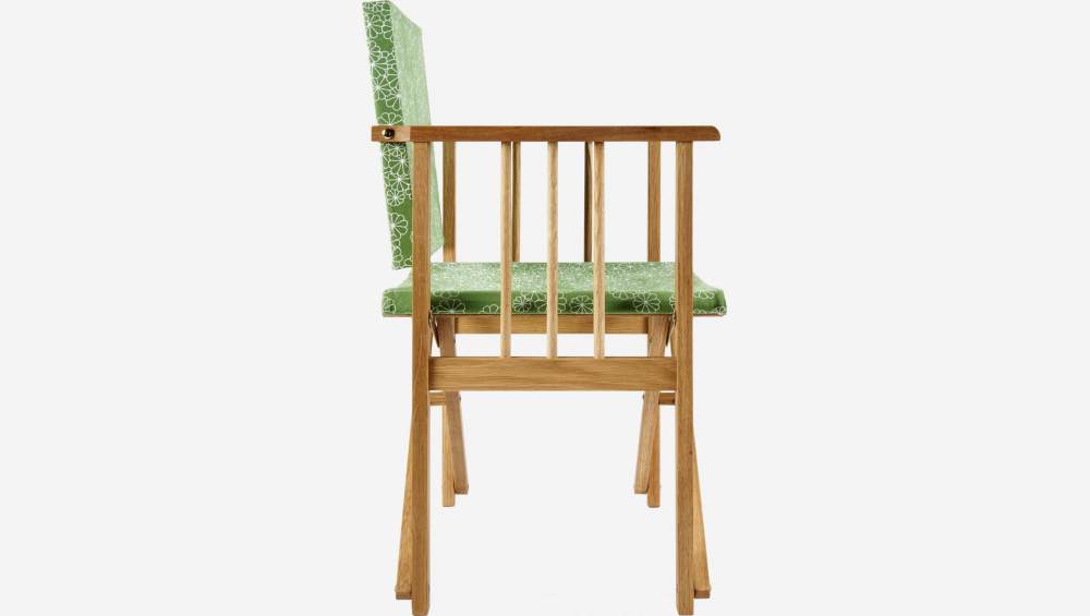 Tela em algodão para cadeira dobrável - Flores verdes (estrutura vendida separadamente)