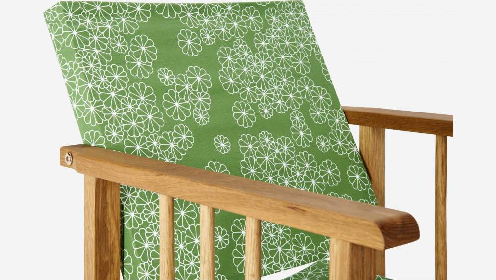 Toile en coton pour chaise pliante - Fleurs vertes (structure vendue séparément)