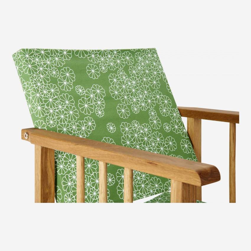 Tela em algodão para cadeira dobrável - Flores verdes (estrutura vendida separadamente)