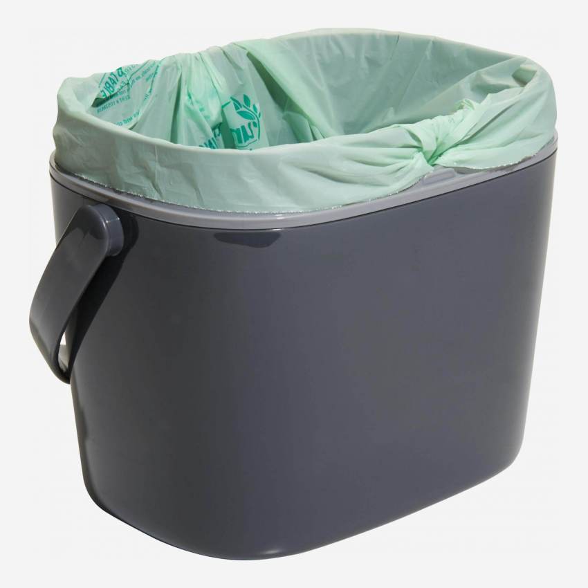 Cubo para compost y basura orgánica - 6,6 L - Gris