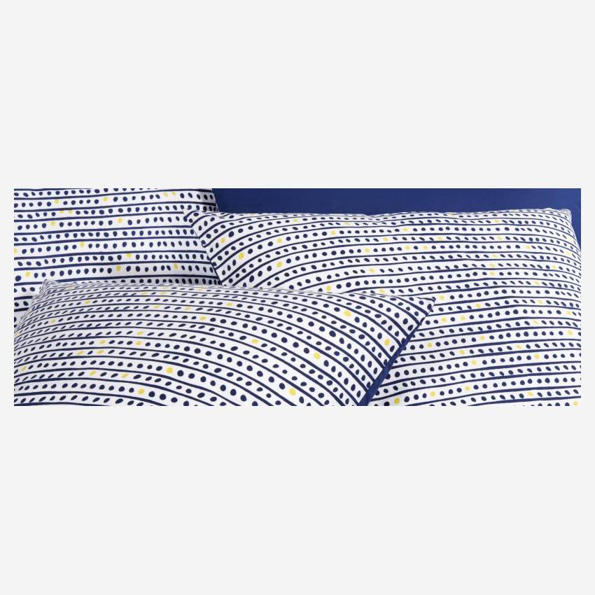 Parure de lit en coton - 140 x 200 cm - Bleu