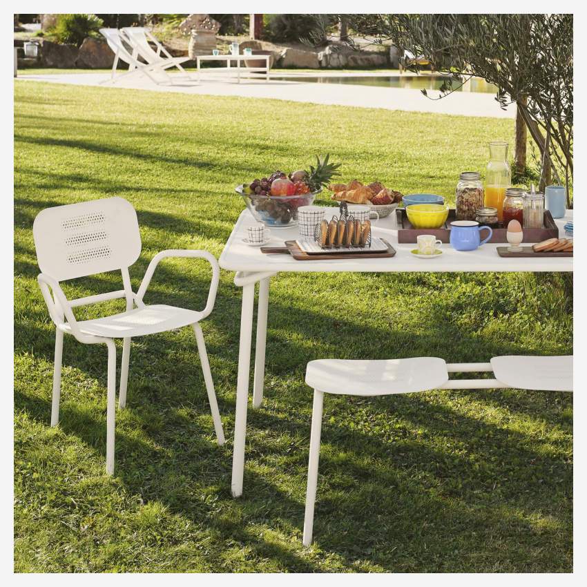 Chaise de jardin en acier blanc