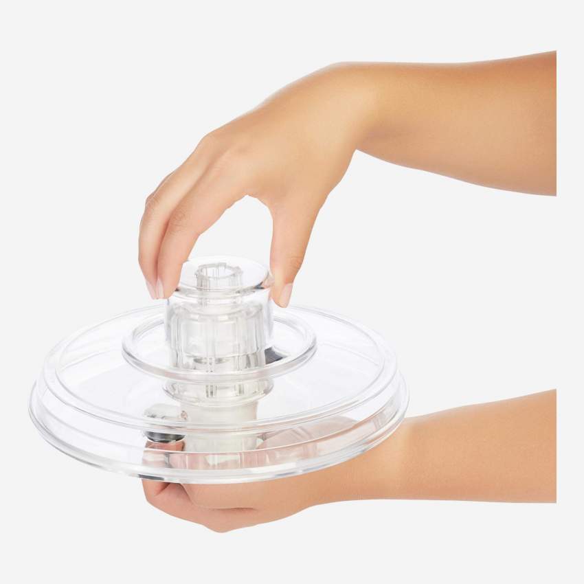 Centrifugadora de ensalada de policarbonato - 21 cm - Transparente