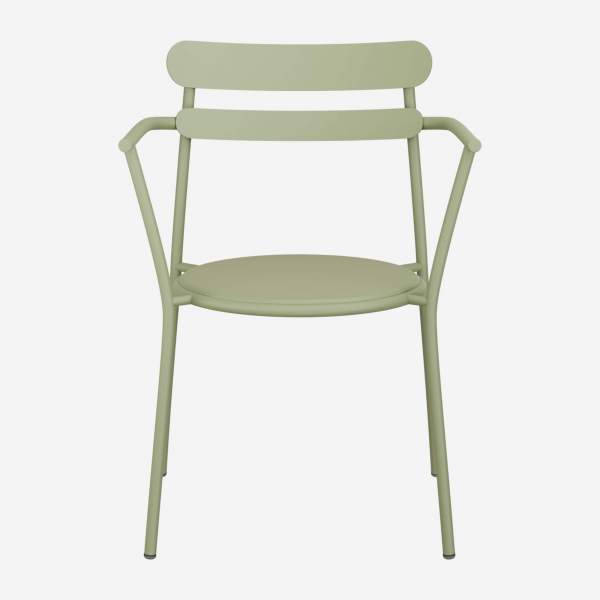Cadeira de jardim com apoios para os braços em aço – Verde tília - Design by Studio Brichet-Ziegler