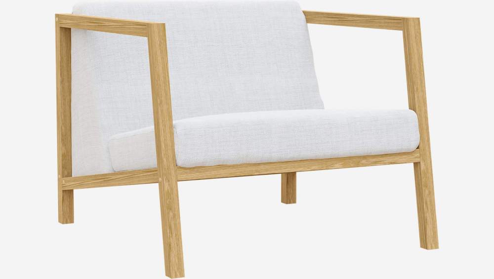 Tuinset met 1 bank + 2 fauteuils + 1 houten salontafel van eucalyptus
