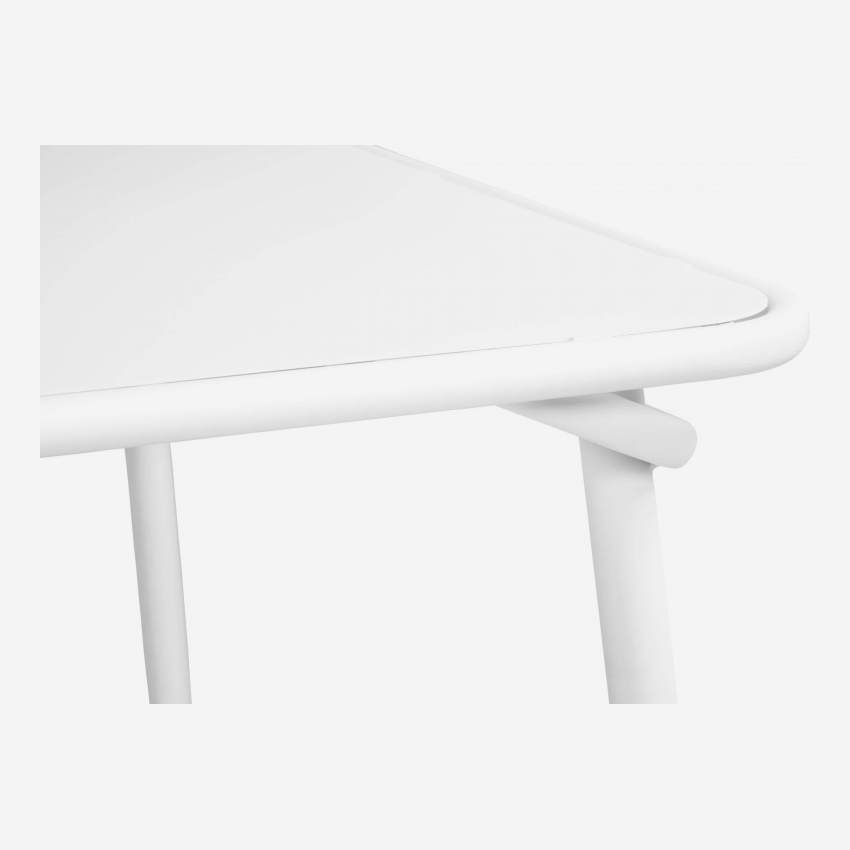 Rechteckiger Gartentisch aus Stahl - Weiß