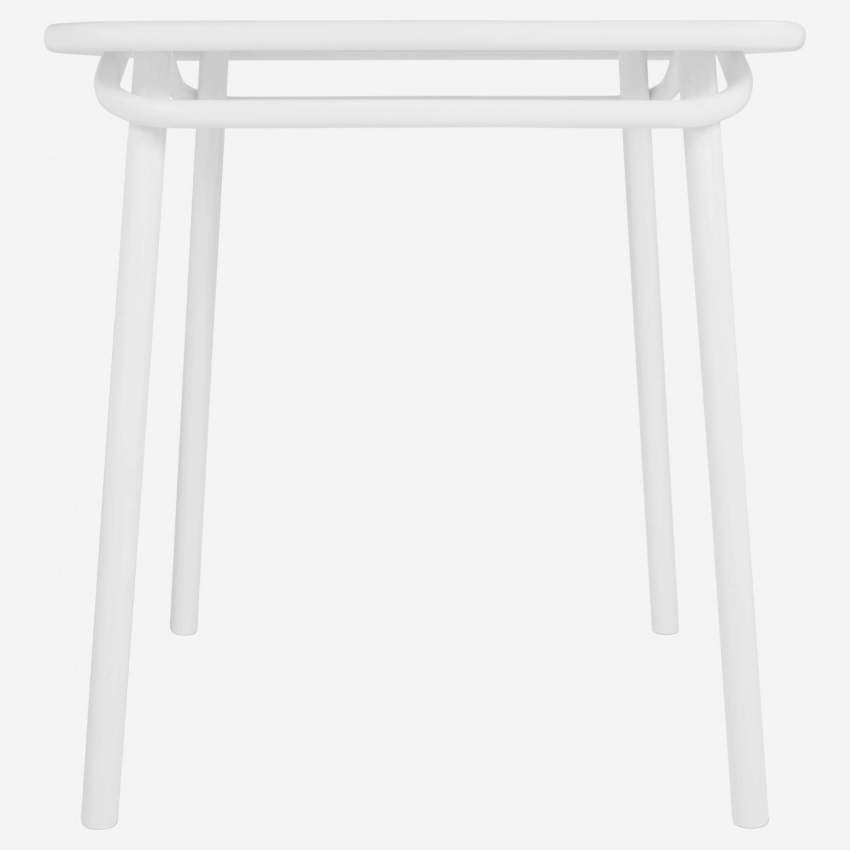Quadratischer Gartentisch aus Stahl - Weiß