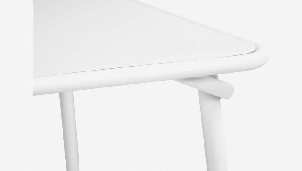 Quadratischer Gartentisch aus Stahl - Weiß