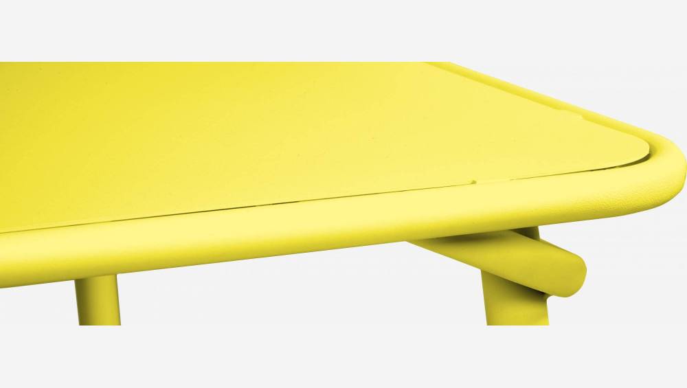 Quadratischer Gartentisch aus Stahl - Gelb