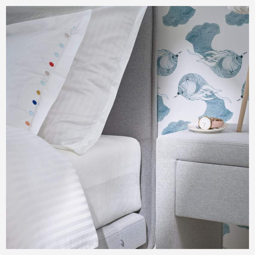 Taie d'oreiller en coton - 65 x 65 cm -Blanc - Design by Studio Habitat
