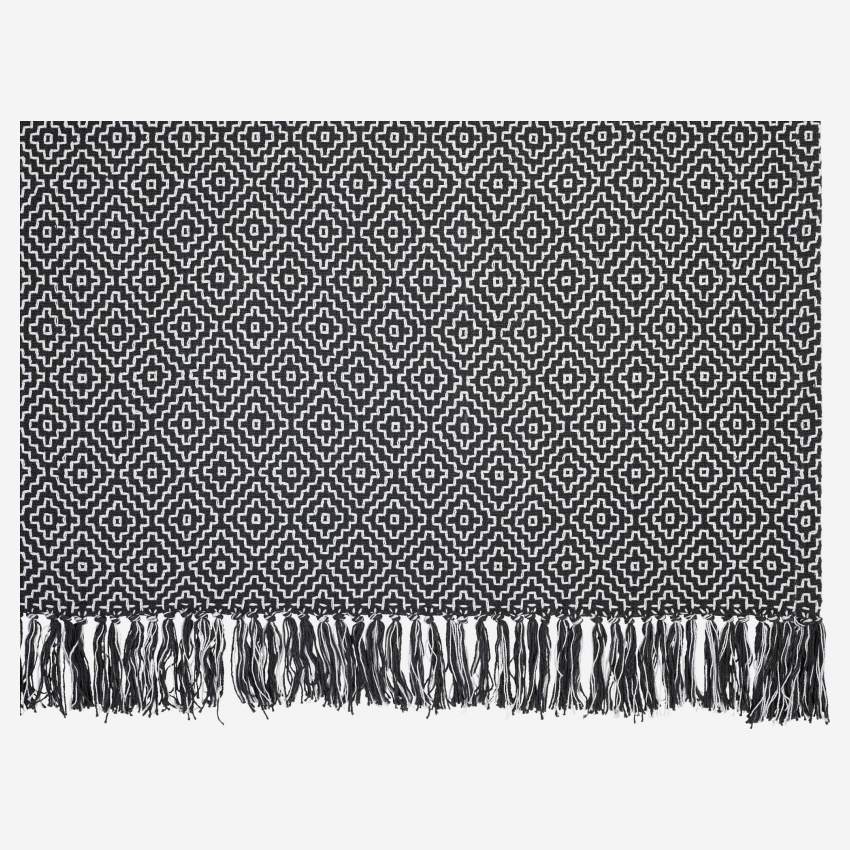 Plaid 130x170cm met zwart-wit patroon