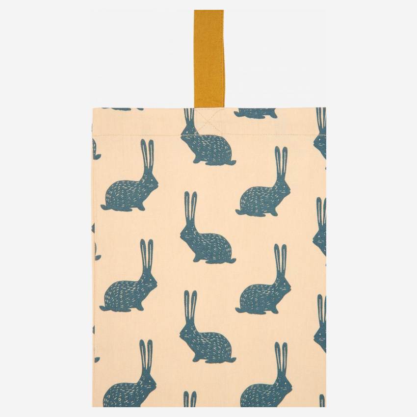 Bolsa de tela con estampado de conejos