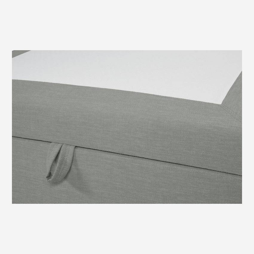 Sommier de ripas de tecido - 2 x 70 x 200 cm - Cinza claro