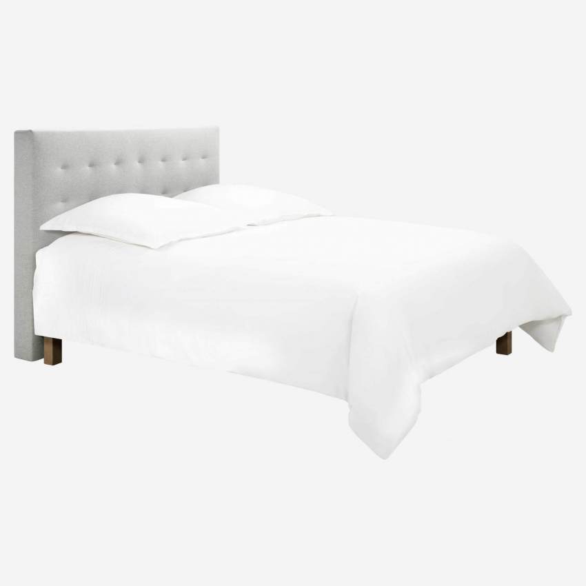 Tête de lit pour sommier en 160 cm en tissu - Gris clair