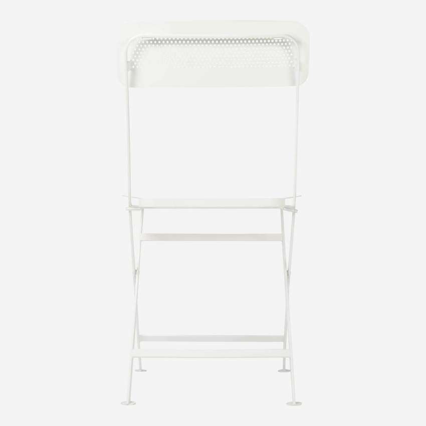 Cadeira dobrável em metal branco