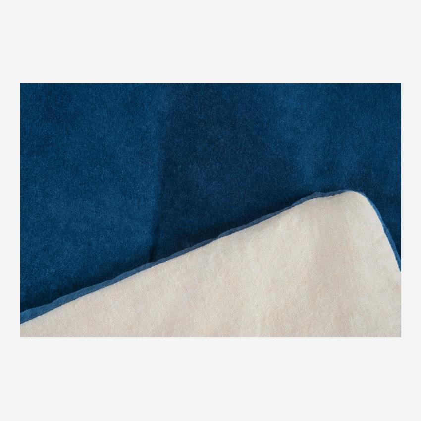 Colcha 260x220 cm de veludo azul 