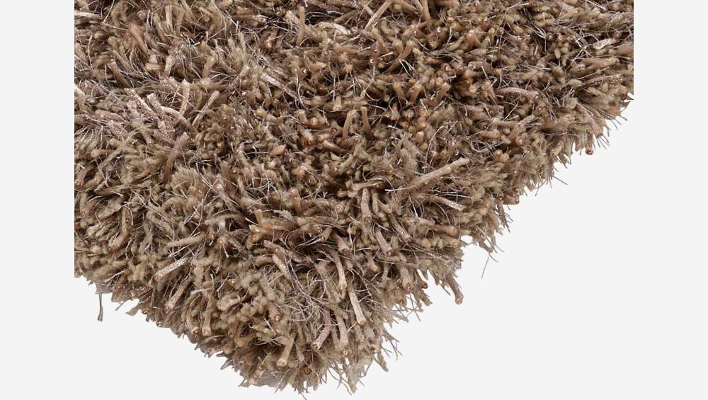 Tapis à poils longs en laine tufté main - 250 x 350 cm - Beige