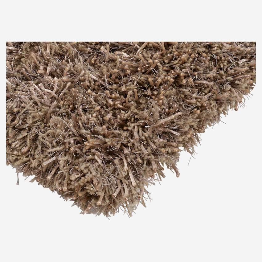 Tapis à poils longs en laine tufté main - 250 x 350 cm - Beige