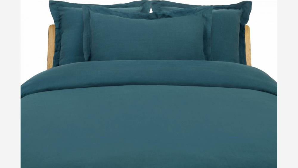 Drap housse en lin - 180 x 200 cm - Vert