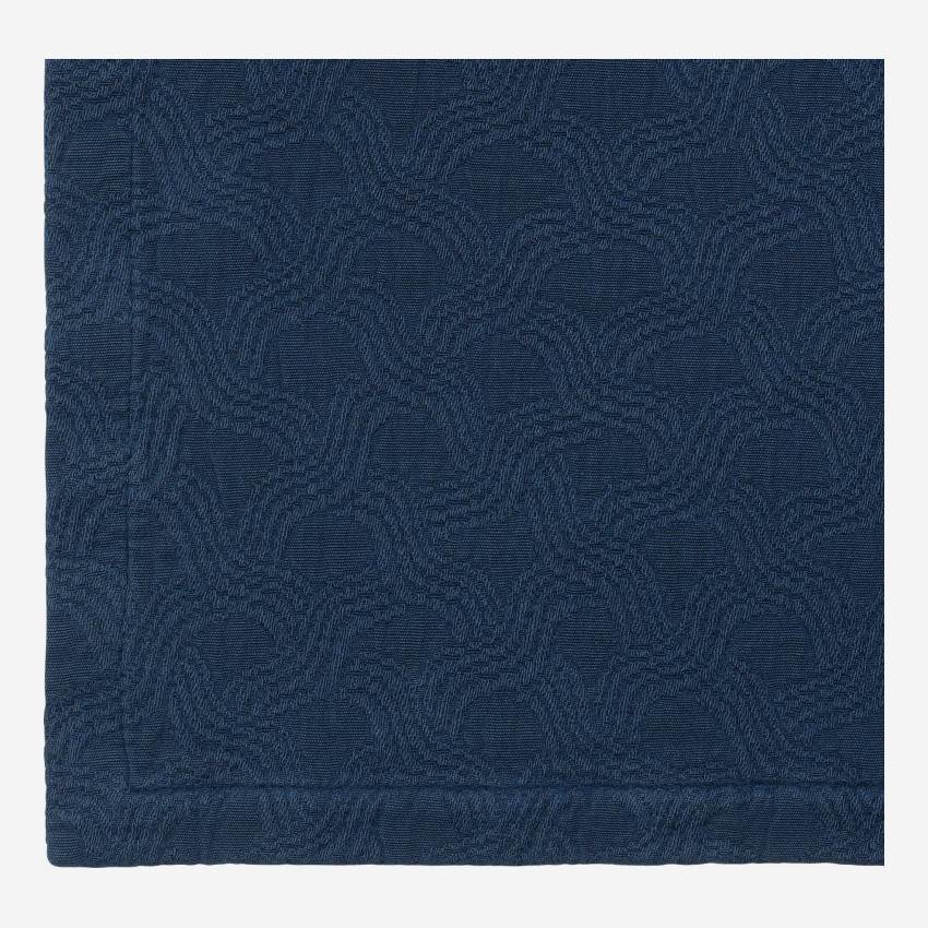 Dessus de lit en coton jacquard -230 x 260 cm - Bleu foncé