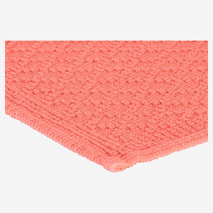 Badezimmerteppich aus Baumwolle - 50 x 80 cm - korallenfarben