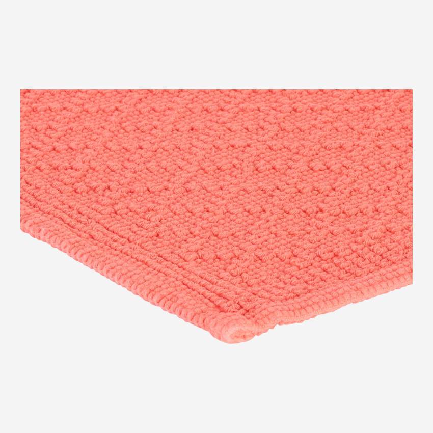 Badezimmerteppich aus Baumwolle - 50 x 80 cm - korallenfarben