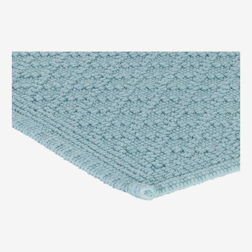 Badezimmerteppich aus Baumwolle - 50 x 80 cm - blau