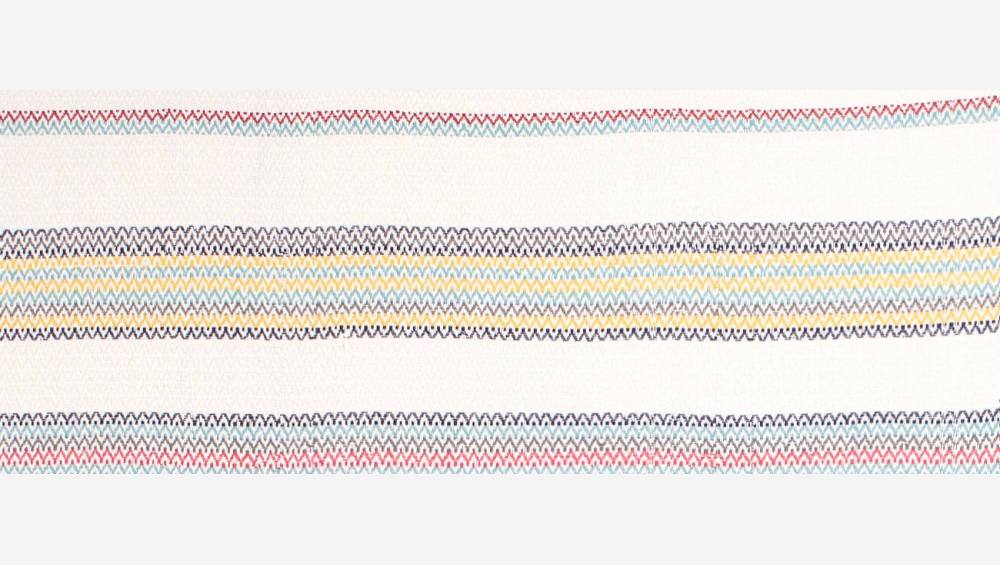 Plaid tissé en jacquard de coton - 130 x 170 cm -  Rayures multicolores