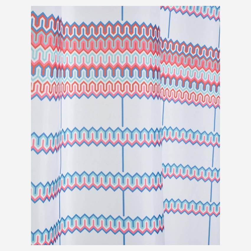Cortina de duche em poliéster - 200x180cm - Listras multicolores