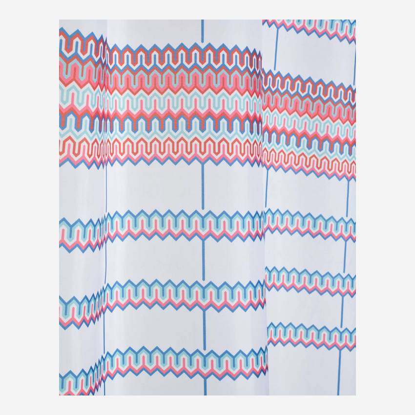 Cortina de duche em poliéster - 200x180cm - Listras multicolores