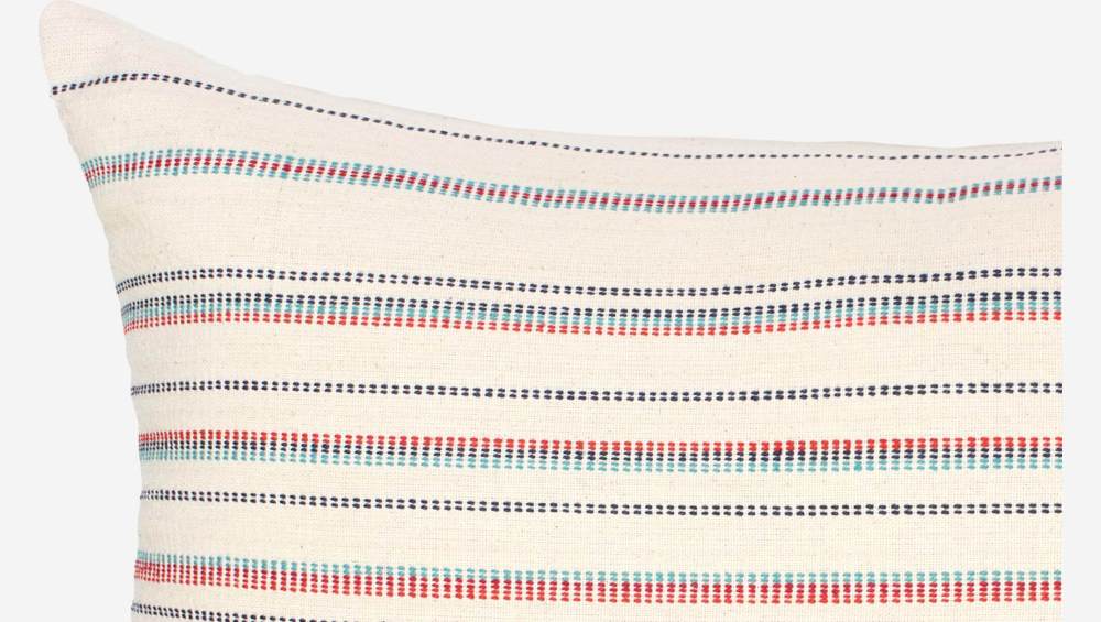 Coussin en coton - 40 x 60 cm - Rayures multicolores