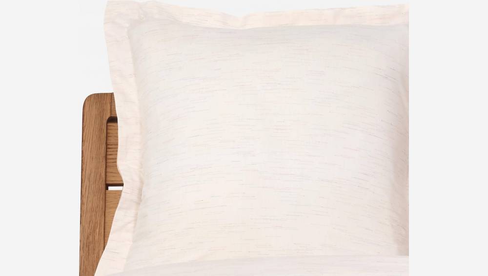 Taie d'oreiller en coton - 65 x 65 cm - Blanc et rayures
